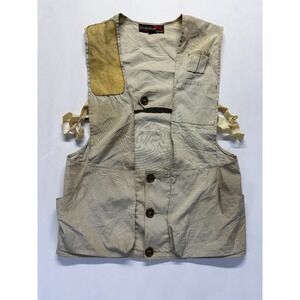 VTG 10-X Americas Finest Sport Shooting Vest Mens 30 Tan Button Front Hunting